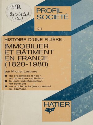 cover image of Histoire d'une filière